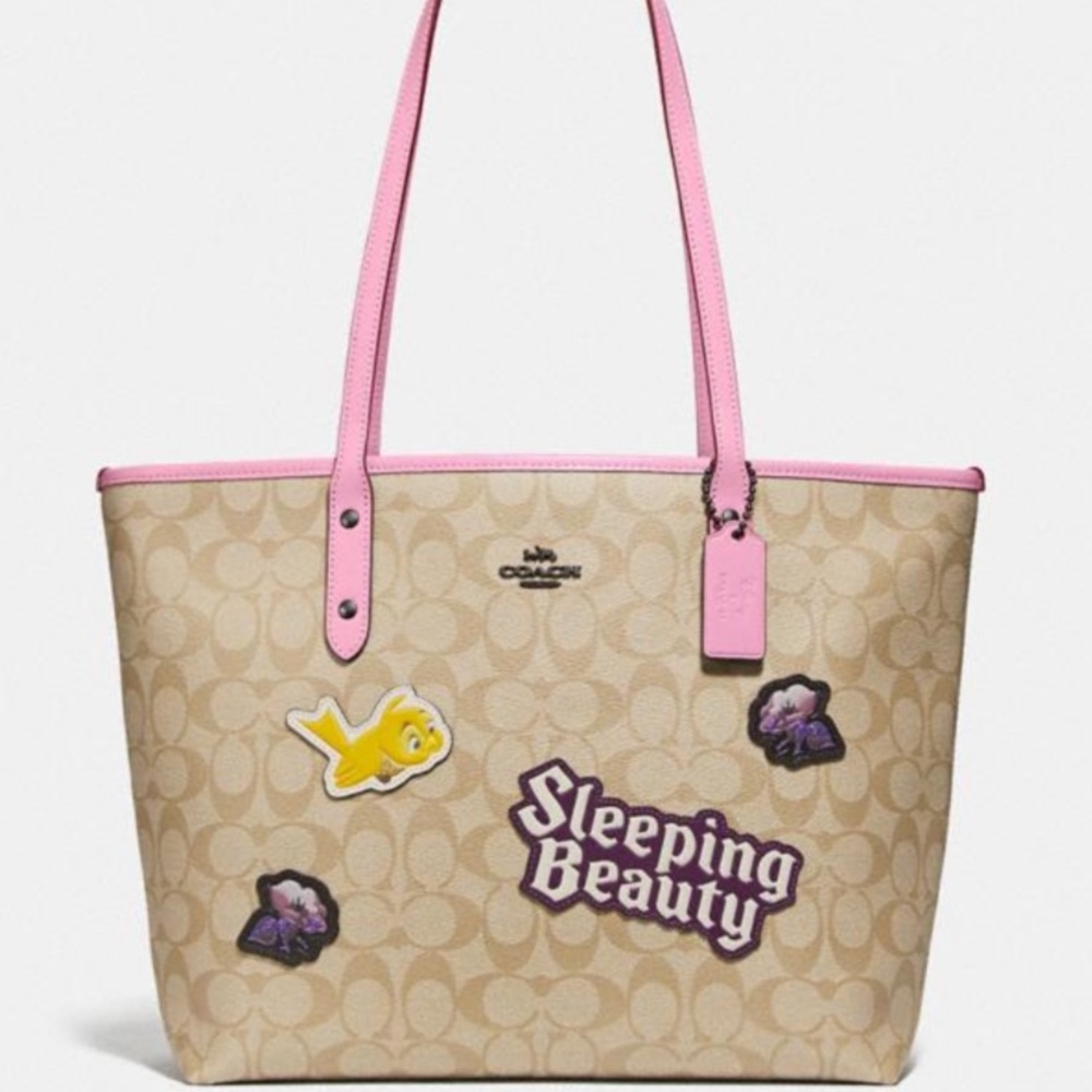 Authentic Coach leather Disney collection L.Edition zip top tote - Picture 2 of 12